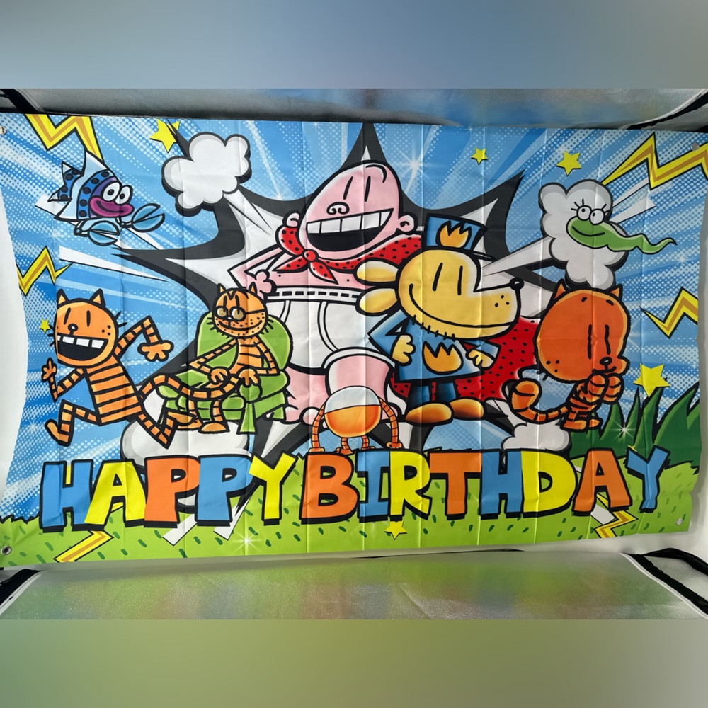 Dog Man Happy Birthday Banner Backdrop 43”x70”